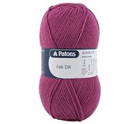 Patons Fab DK Kitting/Crochet Yarn Double Knitting Wool 100g Balls and 100% Acrylic Machine Washable & Tumble Dry Yarn - 44 Colours in The Range - Colour 2340 - Strawberry - 1 x 100g Ball