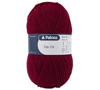 Patons Fab DK Kitting/Crochet Yarn Double Knitting Wool 100g Balls and 100% Acrylic Machine Washable & Tumble Dry Yarn - 44 Colours in The Range - Colour 2368 - Burgundy - 1 x 100g Ball