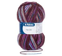 Patons Fab DK Kitting/Crochet Yarn Double Knitting Wool 100g Balls and 100% Acrylic Machine Washable & Tumble Dry Yarn - 44 Colours in The Range - Colour 2074 - Violet Print - 1 x 100g Ball