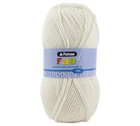 Patons Fab DK Kitting/Crochet Yarn Double Knitting Wool 100g Balls and 100% Acrylic Machine Washable & Tumble Dry Yarn - 44 Colours in The Range - Colour 2307 - Cream - 1 x 100g Ball