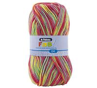 Patons Fab DK Kitting/Crochet Yarn Double Knitting Wool 100g Balls and 100% Acrylic Machine Washable & Tumble Dry Yarn - 44 Colours in The Range - Colour 2344 - Clown - 1 x 100g Ball