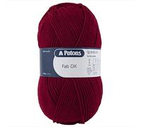 Patons Fab DK Kitting/Crochet Yarn Double Knitting Wool 100g Balls and 100% Acrylic Machine Washable & Tumble Dry Yarn - 44 Colours in The Range - Colour 2368 - Burgundy - 2 x 100g Balls