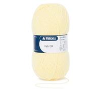 Patons Fab DK Kitting/Crochet Yarn Double Knitting Wool 100g Balls and 100% Acrylic Machine Washable & Tumble Dry Yarn - 44 Colours in The Range - Colour 2330 - Lemon - 1 x 100g Ball
