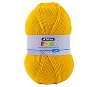 Patons Fab DK Kitting/Crochet Yarn Double Knitting Wool 100g Balls and 100% Acrylic Machine Washable & Tumble Dry Yarn - 44 Colours in The Range - Colour 2305 - Canary - 2 x 100g Balls