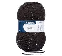 Patons Fab DK Knitting and Crochet Double Knitting Wool - 100% Acrylic Machine Washable & Tumble Dry Yarn - Colour 8375 - Charcoal Tweed - 1 x 100g Ball