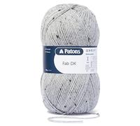 Patons Fab DK Knitting and Crochet Double Knitting Wool - 100% Acrylic Machine Washable & Tumble Dry Yarn - Colour 8376 - Light Grey Tweed - 1 x 100g Ball
