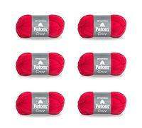 PATONS Grace Cardinal Yarn - 6 Pack of 1.75oz/50g - Cotton - 3 DK - 136 Yards - Knitting, Crocheting & Crafts