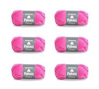 PATONS Grace Lotus Yarn - 6 Pack of 1.75oz/50g - Cotton - 3 DK - 136 Yards - Knitting/Crochet