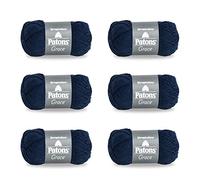 PATONS Grace Navy Yarn - 6 Pack of 1.75oz/50g - Cotton - 3 DK - 136 Yards - Knitting, Crocheting & Crafts