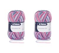 Patons Knitting Yarn, Acrylic, Lilac Mix, One Size (Pack of 2)