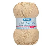 Patons Knitting Yarn, Cotton, Almond, One Size