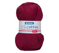 Patons Knitting Yarn, Cotton, Fuschia, One Size