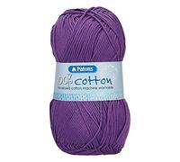 Patons Knitting Yarn, Cotton, Purple, One Size