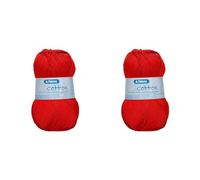 Patons Knitting Yarn, Cotton, RED, One Size (Pack of 2)
