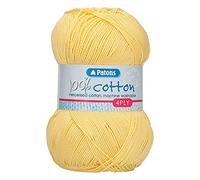 Patons Knitting Yarn, Cotton, Vanilla, One Size