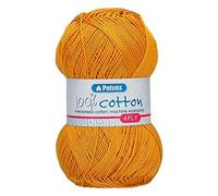 Patons Knitting Yarn, Cotton, Yellow, One Size