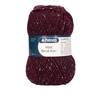 Patons Knitting Yarn, Wool Burgundy Tweed, 100-grams