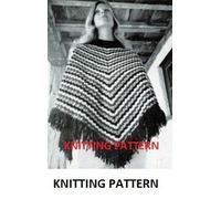 Patons Vintage KNITTING PATTERN, Poncho, Length from shoulder top (excluding polo collar and fringe): 21" KNITTING PATTERN, PRINT ON DEMAND, WHITE PAPER