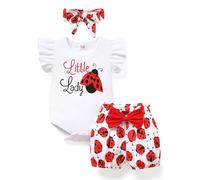 PATPAT Baby Girl Clothes Short Sleeve T-shirt Top and Bowknot Short Set Cute Baby Girl Outfits