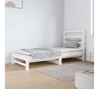 patras solid pine wood pull-out day bed in white