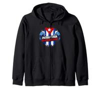 Patria Y Vida Cuba Libre Flag Zip Hoodie