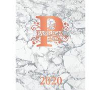 Patricia: 2020. Personalized Name Weekly Planner Diary 2020. Monogram Letter N Notebook Planner. White Marble & Rose Gold Cover. Datebook Calendar Schedule