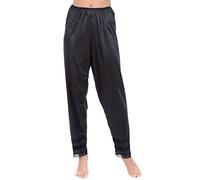 Patricia Lingerie Women's Premium Silky Ultra Soft Satin Snip - it Anti - Static Cling Pant Slip with Lace Trim (Black, Small)