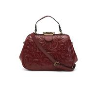 Patricia Nash Gracchi Satchel Leather Handbag Purse, Ruby Red Tooled, 11in W x 8in H