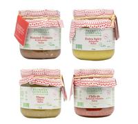 Patricia Quintana Authentic Mexican Salsa Sampler Pack - Enjoy Roasted Tomato & Jalapeño, Extra Spicy Jalapeño, Chile de Árbol & Cilantro, and Three Chiles (4 Bottles)
