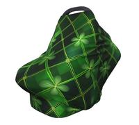 Patrick Clover Nursing Cover 360° Full Coverage Green Leaves Stretch Scarf for Breastfeeding and Car Seat Cover Fit for Most Pushchairs and Prams
