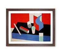 Patrick Henry Bruce Composition II Classic Painting Framed Print | A2 Walnut Framed Wall Art | Ready to Hang | Classic Historical Picture | Living Room Bedroom Lounge Office