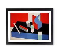 Patrick Henry Bruce Composition II Classic Painting Framed Wall Art Print, Ready to Hang Picture for Living Room Bedroom Home Office Décor, Black A2 (64 x 46 cm)