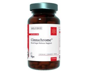 Patrick HOLFORD Cinnachrome/Blood Sugar Balance Supplement/for Weight Management Support/Cinnamon 3000mg, Chromium 405ug, Niacin/Naturally Sourced / 60 Capsules/Vegan/for Women & Men