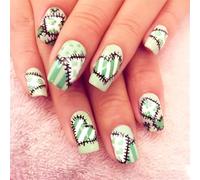 Patrick ' s Day French Tip Square Fake False Clovers Designs Full Covers Acrylic Patrick ' s Day Press on