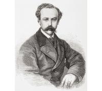 Patrick Stewart 1832-1865. English major in the royal (late Bengal) engineers and director-general of the Indo-European telegraph. From The Illustrated London News published 1865. Poster Print by Ken