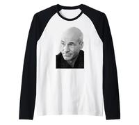 Patrick Stewart Actor Captain Jean Luc Picard Star Trek 1988 Raglan Baseball Tee
