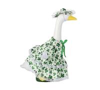 Patricks Day Geese Costume for Outdoor Garden Statue Decoration with Adjustable Hat and Festival Green Designs Irish Party Decoration