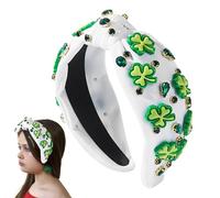 Patrick's Day Headband, Accessories with Clover Rhinestones for Style, Hair Accessories for St. Patrick's Day - for Women and Girls Daily Use Makeup Party Christmas