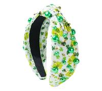 Patrick's Day Headbands for Women, Wide Headband | St Patrick's Headband for Girls, St. Patrick's Day Headband Green Shamrock Headband Decorative Crystal Rhinestone Headband for Irish Holiday Hair