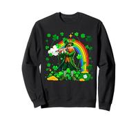 Patrick's Day Irish Man Playing Flute Instrument Rainbow Sweatshirt