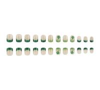 Patrick's Day Press On Nails French Tip Square Fake False Clovers Designs Full Covers Acrylic Acrylic Glues On Nail For Women Clear