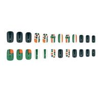 Patrick's Day Press On Nails Full Covers Artificial Green Shamrock Stick On For Festival Celebrations 24Pcs Patrick's Day Manicure