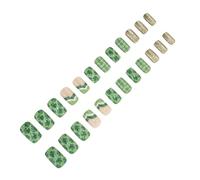 Patrick's Day Press On Nails Green Shamrock Stick On Nails Glitters Acrylic False Nails For Women Manicure Art Accessory