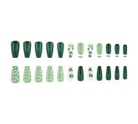 Patrick's Day Press On Nails With Unique Green Shamrock Designs Holiday Theme Stick On Nails For Women And Girls Stick Nail