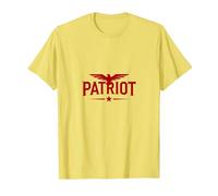 Patriot Eagle Emblem: Bold American Pride T-Shirt, Men, Lemon, XL