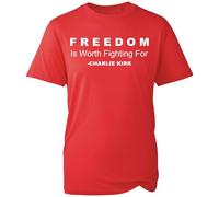 Patriot Freedom T-Shirt, Charlie Legacy Kirk Free Speech Advocate Shirt, Political Activist Support Republican Voice Worth Fighting for Gift Unisex Tee (Red, XL Years)