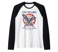 Patriotic 250 - in God We Trust Eagle Cross 1776-2026 USA Raglan Baseball Tee