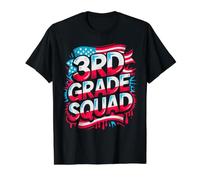 Patriotic 3rd Grade Squad Teacher Happy Future Heroes USA Value Graphic T-Shirt, Men, Black, L