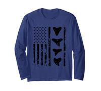 Patriotic 4th of July Shark Teeth Collector Tooth Men Women Long Sleeve T-Shirt