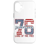 Patriotic 76 Seventeen Land Of The Free Backprint Case for iPhone 16 Plus